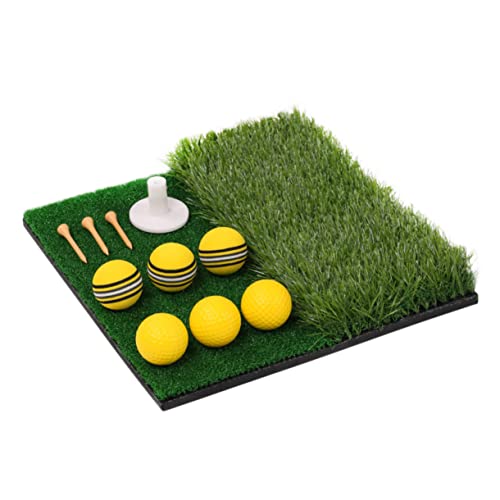 OSOLADY Golf Swing Pad Golfing Practice Aid Mat Realistic Grass Surface 2-in-1 Hitting Pad Golf Swing Training for Home Outdoor