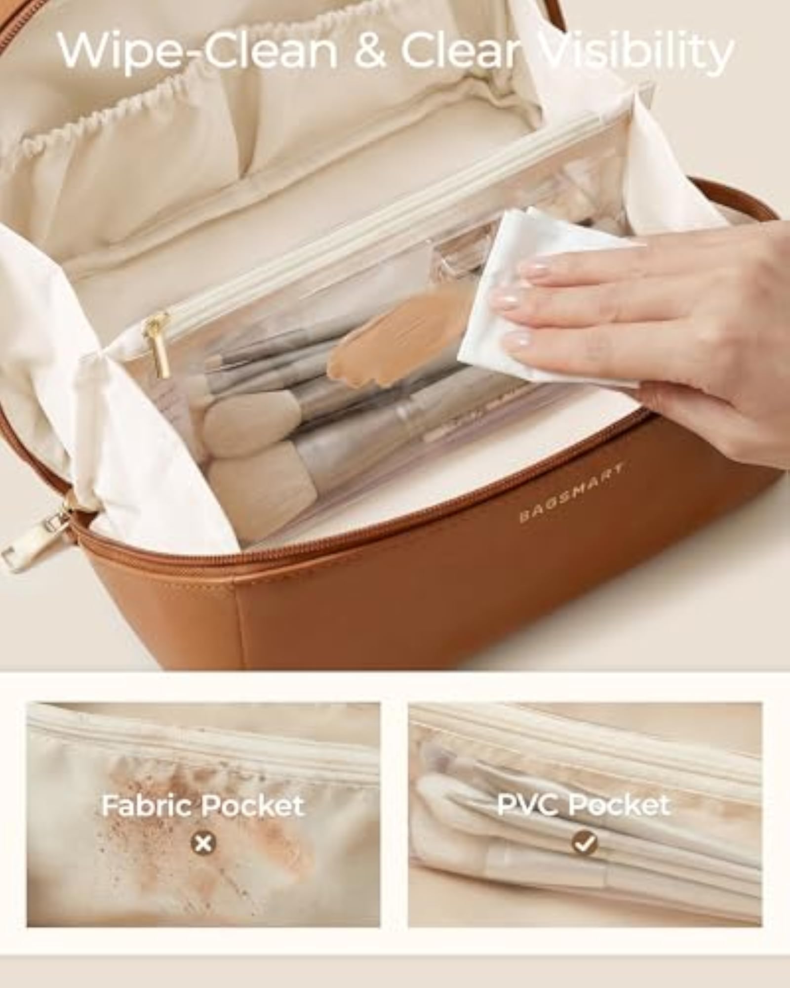 Travel Toiletry Bag for Women, Sky Blue Makeup Bag