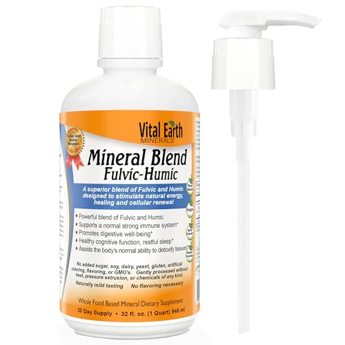 Vital Earth Minerals Fulvic Humic Mineral Blend with Pump