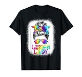 Lunch Lady Messy Bun Retro Lunch Ladies Squad Cafeteria Crew T-Shirt