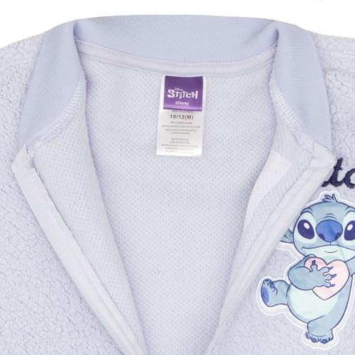 Image of Disney Lilo & Stitch, Minnie Mouse Girls Fleece Varsity Jacket - Fuzzy Lightweight Zip-Up Bomber Jacket for Kids