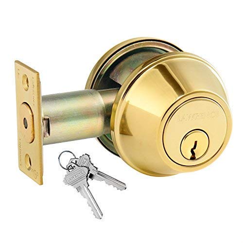 Heavy-Duty Commercial Single Cylinder Hardened Deadbolt Lock, Fire Rated, Exceeds Grade 2 Specifications, Adjustable 2-3/8" and 2-3/4" Backset, Preferred by Locksmiths, by Lawrence Hardware LH560