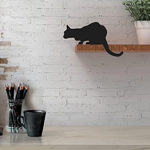 Artori Design Cat Figurine For Home Decorations And Living Room Decorations - Funny Cat Stuff For Cat Lovers - Metal Cat Decorations, Cat Statue For Shelf Decor - Churchill Black Cat Decor #TOP5