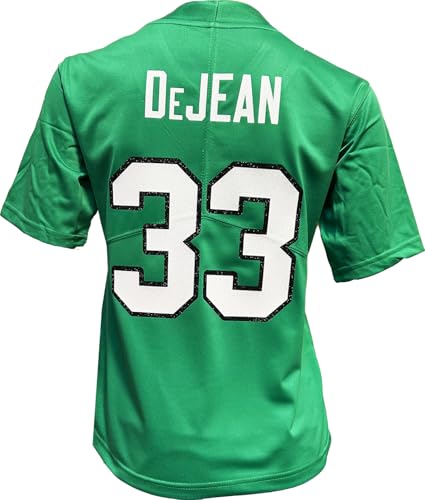 Custom Womens Blinged Cooper DeJean Kelly Green Jersey Glitterflake Numbers/Name (US Alpha Large Regular Regular Kelly Green)