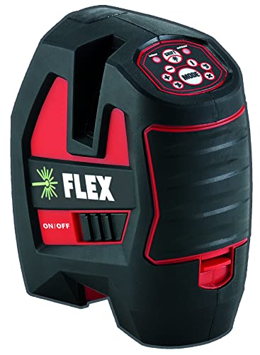 Flex Líneas cruzadas láser con modo receptor (autonivelante, horizontal + 2 líneas verticales, precisión ± 0,3 mm/m, área de trabajo máx. 50 m, contador láser)