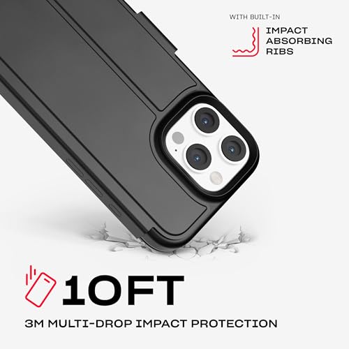 Image of Tech21 EvoLite Wallet for iPhone 16 Pro Max 3 Card Slot Wallet - Impact Protection Case - in Black
