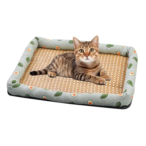 Zibeem 犬用冷却パッド、ペット用冷却マット | 籐ペット夏用冷却マット,犬猫用スリーピングマット、夏用アイスパッド、クレートケンネルベッドソファ用ペット用品