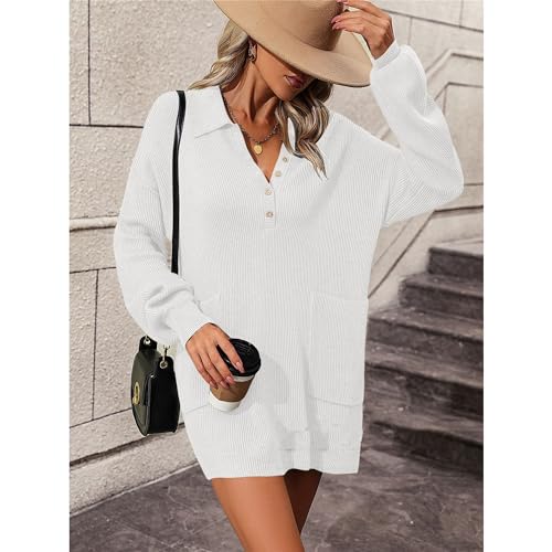 Robe pull-over mince col en V pour vos sorties chics en ville
