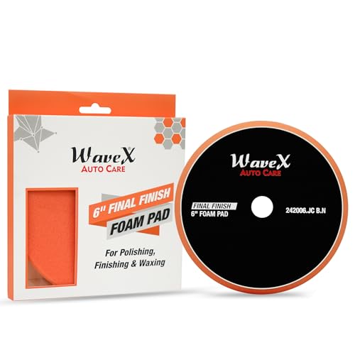 Image of Wavex 6-Inch Final Finish Foam Pad for Car | Low Profile 20mm Design for Extreme Performance | Ultra Soft Foam for High Gloss Shine | Compatible with DA & Rotary Polisher | Machine Washable & Reusable