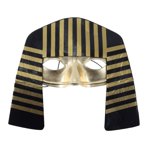 Gutol Tocado reutilizable para disfraz de faraón egipcio, accesorio de disfraz egipcio para niños y niñas, ideal para eventos festivos y representaciones teatrales.