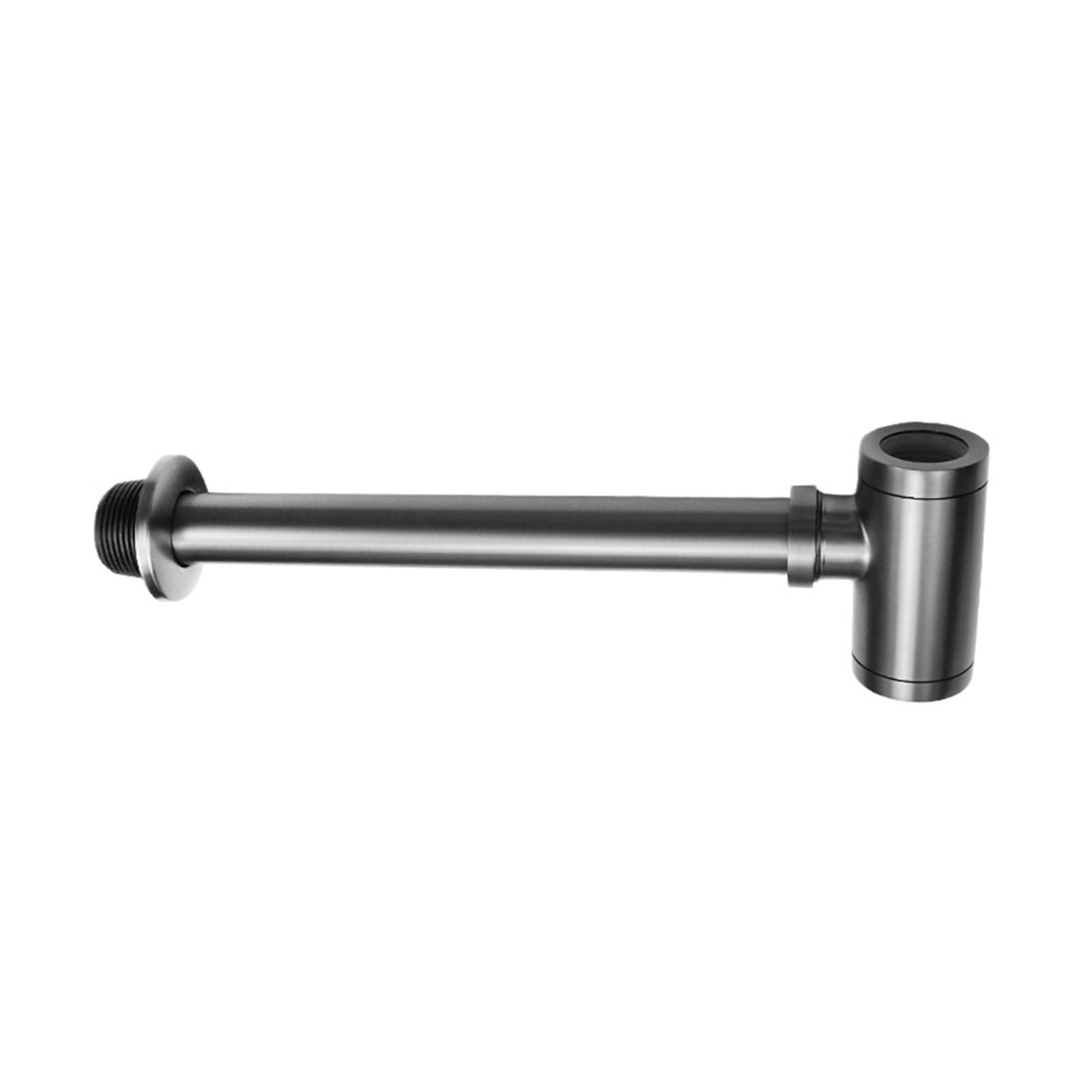 P Type Trap Bathroom Brass Round Bottle Siphon Trap Lavatory Basin Waste Stopper Drain P-Trap Washbasin Sink Pop up for Home(Grey P-Trap)
