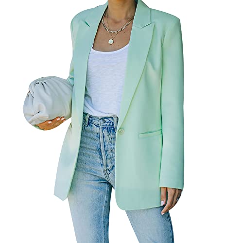 Womens Blazers Smart Casual Work Office Ladies Suit Blazer Pockets Button Long Sleeve Suits Jackets