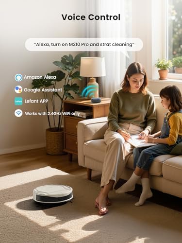 Lefant M210 Pro Robot Vacuum Cleaner, Designed for Pet Owners, Strong Suction with Quiet Cleaning, Slim Robot Vacuum, Automatic Self-Charging Robotic Vacuum, WiFi/App/Alexa Control, Champagne — view 7