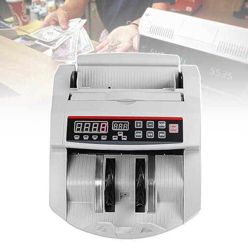 Multi Currency LED Counterfeit Detector, Foreign Banknote Counting Machine, UV/MG Double Detection for Cash, 900 PCS/Min, Easy to Use