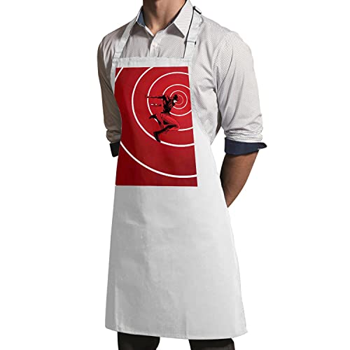 Tablier cuisine blanc Diable Rouge BD Comics en coton premium - 3