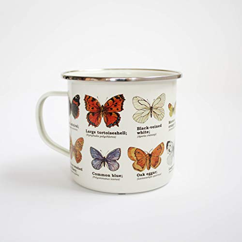 Gift Republic - Beautifully Designed Butterfly Enamel Mug