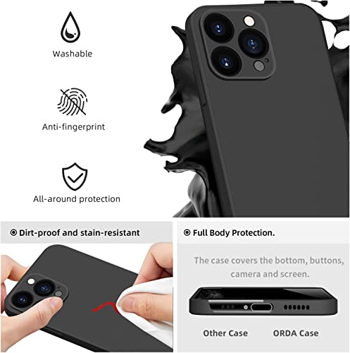 Image of Elzzi Square Candy Liquid Silicone iPhone Case Cover Compatible for iPhone 13 Pro, All Cube Series with Microfiber Lining Compatible iPhone 13 Pro (6.1 inch) - Black