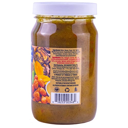 West Indian Mango Chutney 12 Oz | Perfect With Curry Dishes, Dipping Sauce For Samosas, Accra, Chicken Wings