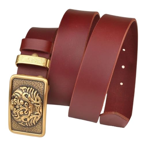 Ceinture cuir homme boucle dragon doré style western cowboy chic