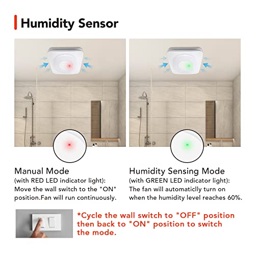 Orein Bathroom Exhaust Fan With Light, 40W Bathroom Fan With Humidity Sensor, 160 Cfm 1.0 Sones Bathroom Vent Fan With Light For Home, 1500Lm Led Light 3000K/4000K/5000K Selectable & Nightlight, White #TOP2