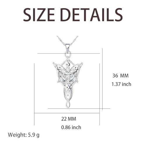 Lord of The Ring/Arwen Evenstar/Elven Green Tree Leaf/Thorin Oakenshield Necklace Lord of The Ring Pendant Necklace with Cubic Zirconia,Elvish Jewelry for Women2