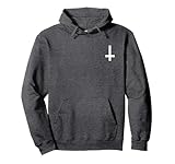Inverted Cross Upside Down Satan Antichrist Atheist Pullover Hoodie