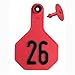 YTex 3 Star Medium Red Cattle ID Ear Tags Numbered 51-75