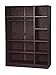 Palace Imports 100% Solid Wood Wardrobe/Armoire/Closet with 3 Sliding Louvered Doors, Java. 5 Shelves Included. Additional Large Shelves Sold Separately.