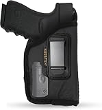 ECO Leather Concealment Holster Inside The Waist with Metal Clip FITS Most MIDSIZES & Compact  9 mm / .40 Cal / .45 Caliber with Small Laser (Right) (CHP-57GL-RH)