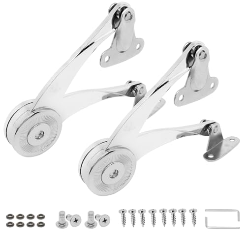 BENLIUDH Heavy Duty Lid Support Hinges Soft Close, Adjustable Lift-Up Toy Box Hinges, Folding Lid Stay Hinge for Wooden Box, Cabinet, Kitchen Wardrobe, Closet, with Wrench and Screws (2PCS)