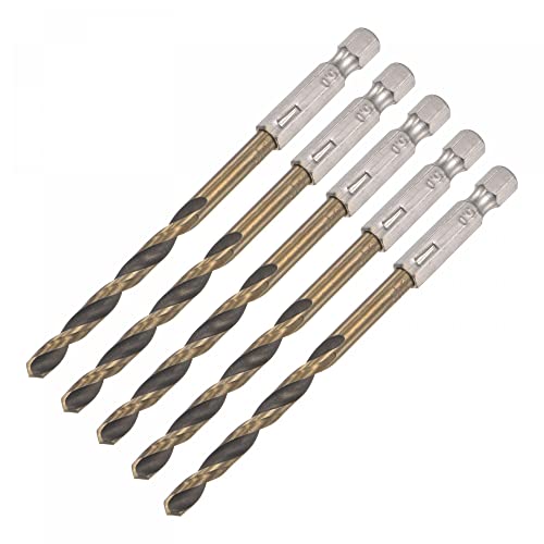Foret hélicoïdal tige hexagonale 6,35 mm acier rapide, mèche de perçage 5 mm uxcell