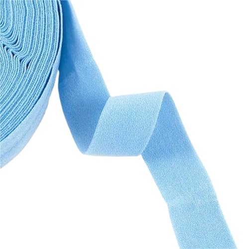 Bande élastique en tricot bleu ciel de 50M pour reliure et couture