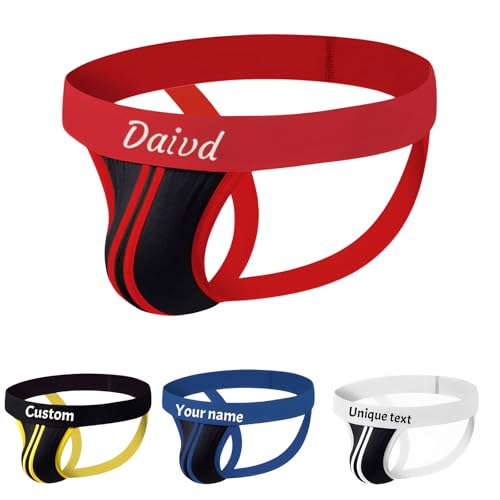 Custom Mens Thong Sexy Panties, Personalized Cotton Stretch Underwear, Low Rise Comfortable G-String, Gifts for Men