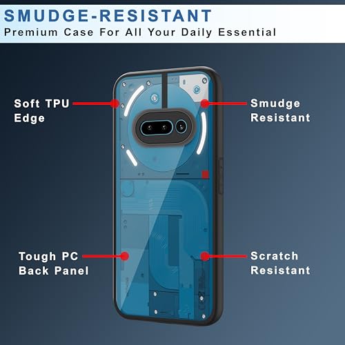 Image of CEDO Backcover for Nothing Phone 3a (5G) | Camera Protection Bump Shockproof Edge | Ultra Hybrid Transparent Acrylic Clear TPU+PC Hard Backcase Cover (Black)