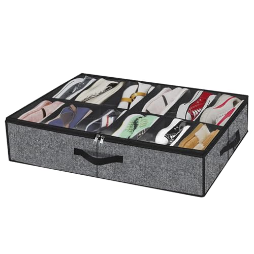 Tyinerc - Organizador de 12 compartimentos para zapatos, caja de almacenamiento, para entrada de estancia, dormitorio en hotel, apartamento