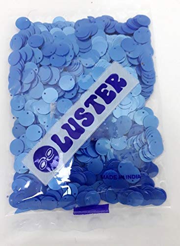 SEQUINS SIDE HOLE 10MM BLUE MATTE (50GRAM/PACKET)