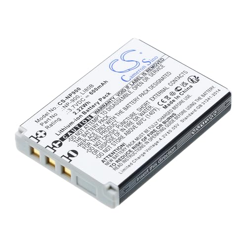 Capacità: 600mAh Batteria compatibile con MINOX 02491-0037-00 BATS4 NP-900 3.7V 600mAh