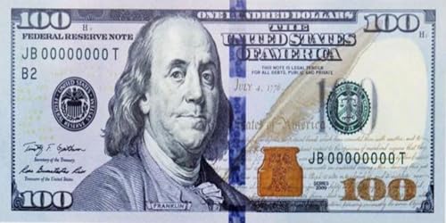 One Hundred Dollar Bill Photo License Plate