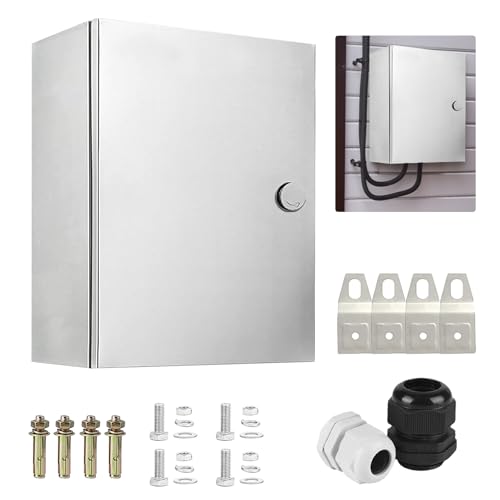 Caja Cuadro Electrico Metalicas Exterior, Caja Eléctrica de Acero Inoxidable Gabinete Eléctrico Caja de Distribución Montada en la pared con Cerradura caja de Conexiones Metálica (30x25x14)