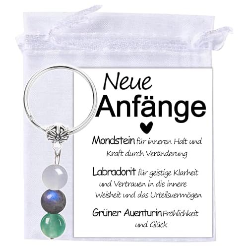 Schlüsselanhänger Kristall Edelstein Geschenk für Neuanfänge, Neuanfangsgeschenke für Frauen, Abschiedsgeschenke für Arbeitskollegen, inspirierende Ermutigung zur Genesung nach Scheidung und Trennung