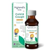 Hyland's Kids Cold and Cough, Daytime Grape Flavor Cough Syrup Medicine for Kids Ages 2 and up, Decongestant, Sore Throat Relief, Natural Treatment for Common Cold Symptoms, 4 Fl Oz