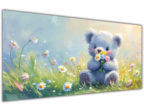 Pintar por Numeros Adultos Lindo Pintar con Numeros Adultos Oso DIY Cuadros para Paint by Numbers Kit Lienzos Pigmento Acrílico Pinceles Decoración Hogar Regalo de Pared 90x180 cm Sin Marco-KL945