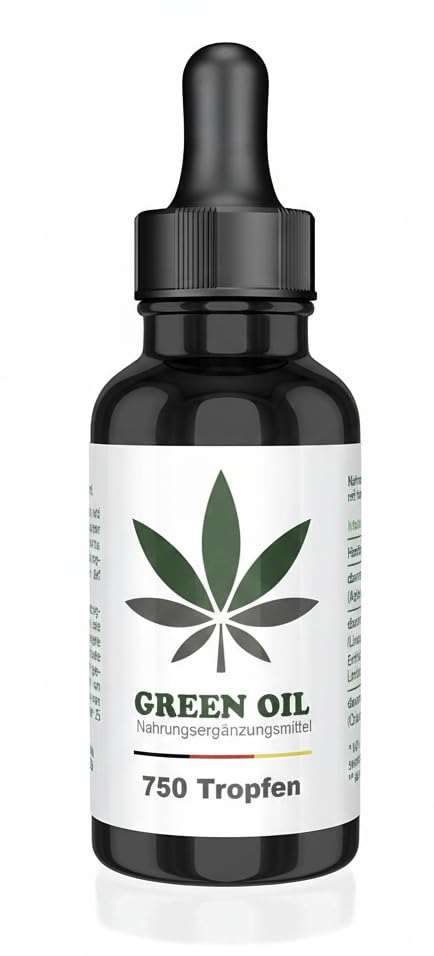 Premium HanföI 30 ml - Hanfsamenöl hochdosiert mit Omega 3 & 6 Öl Fettsäuren - Kaltgepresst in Deutschland - 750 Tropfen inkl. Pipette