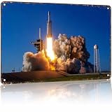 Spacex Heavy Rocket Launch Aluminum Metal Sign 8 x 12 Inch