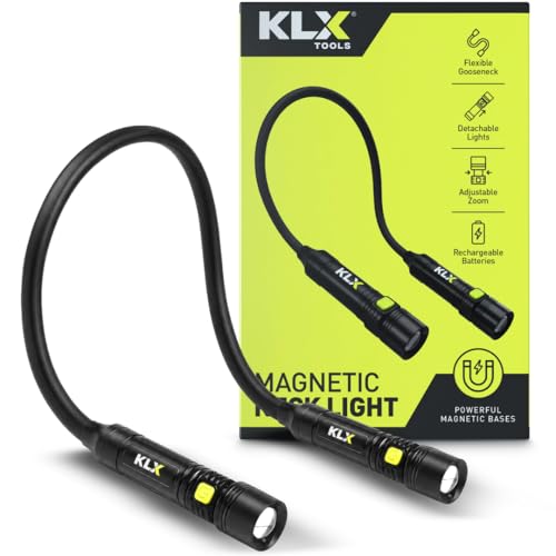 Image of KLX Magnetic Neck Light - Hands-Free Detachable Zoomable Magnet Flashlight, Rechargeable Book Light, Flexible Neck Work Lamp for Reading, Camping, Repairing, Mechanics, DIY