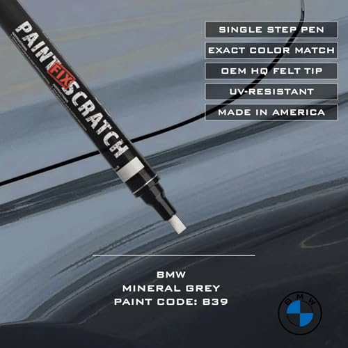 Image of Paint Scratch Fix Exact BMW Touch Up Paint For Mineral Grey B39, Car Paint Pen, Auto Marker For Scratches, Fixed Keyed Car And Stone Chips, Manufacturer Exact Color Code Match (BMW - Mineral Grey - B39)