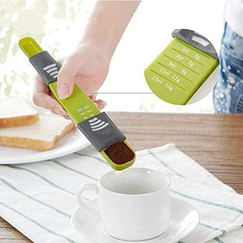 1pcs Adjustable Measure Cup Double Head Eight Scale Measuring Spoons Coffee Powder Spoon Baking Tool Kitchen Accessories Office Portable