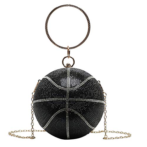 KESYOO Bolsa Redonda Embreagem Bola Bolsa Em Forma de Basquete Feminino Carteira de Pulso Com Alça d