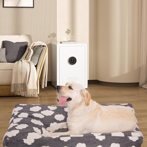 Image of Faux Fur Dog Bed Covers - Ultra Soft Rose Velvet, Removable & Washable, Cozy & Durable,Large Pet Bed Cover Only (No Filling) - Gray, (Cloud Dark Gray, 42 inch L x 28 inch W x 4.5 inch Th)