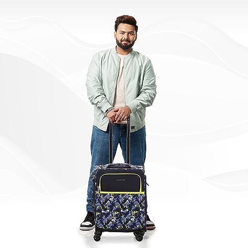 Image of Nasher Miles Bristol Expander Soft-Sided Polyester Cabin Luggage Blue Green 20 inch |55 Trolley Bag